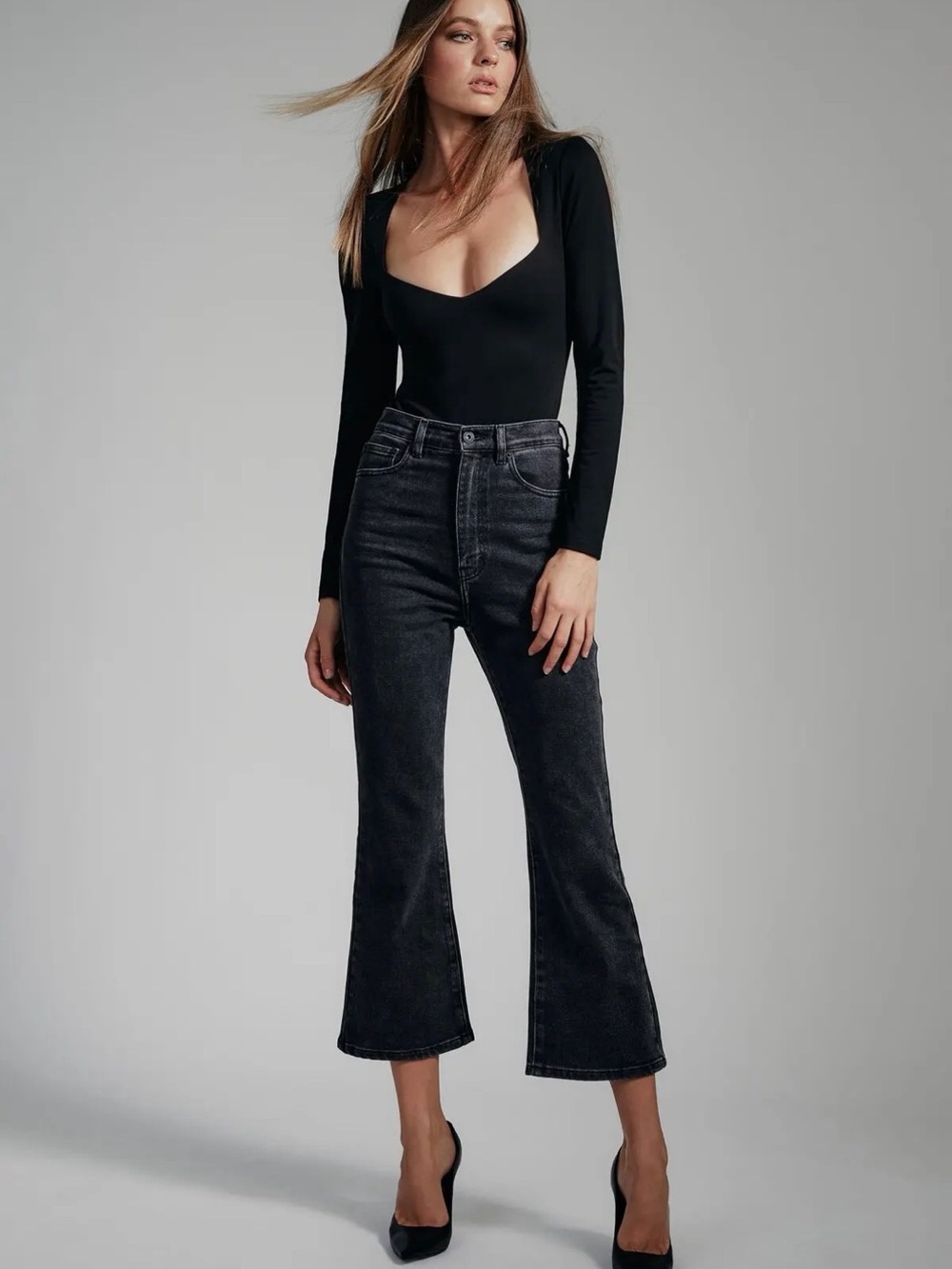 BARDOT Kameron Knit Bodysuit With Sweetheart Neckline